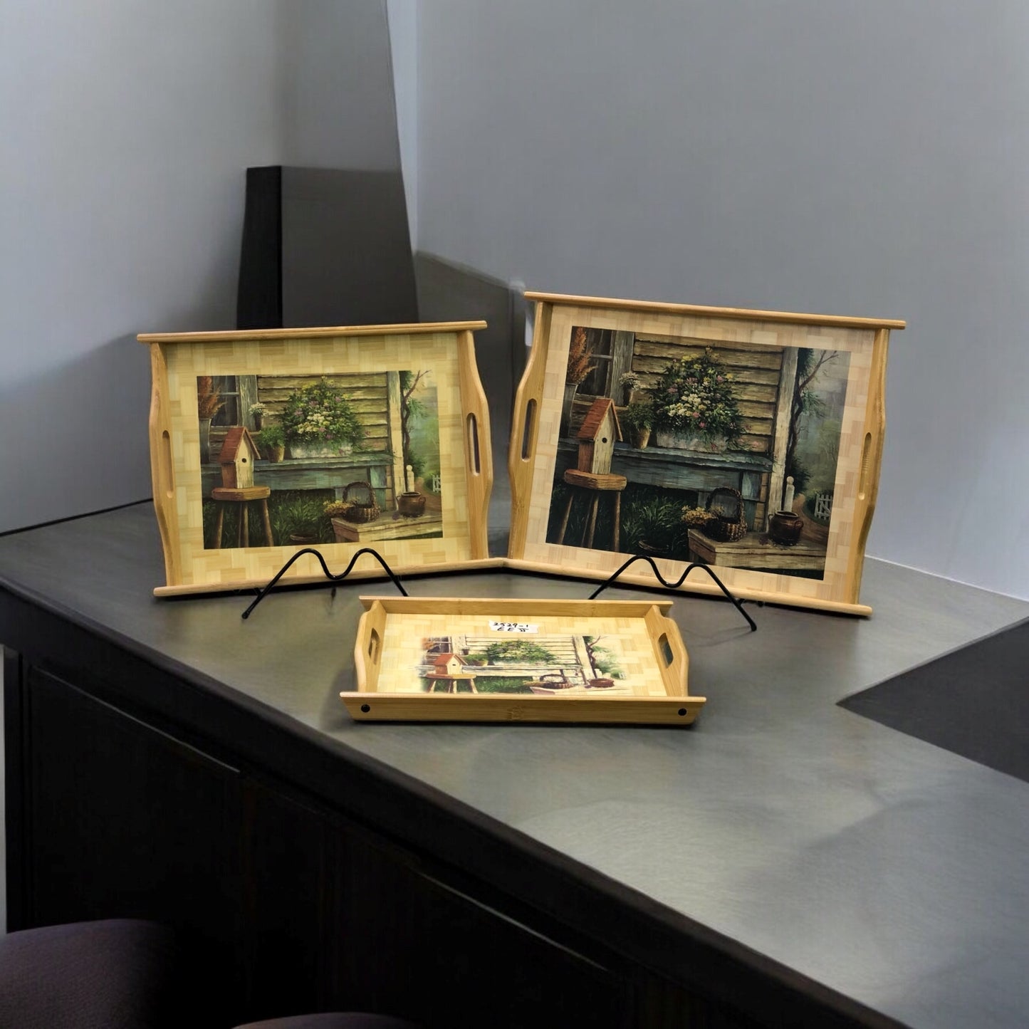Wooden Tray Set (3-Piece)