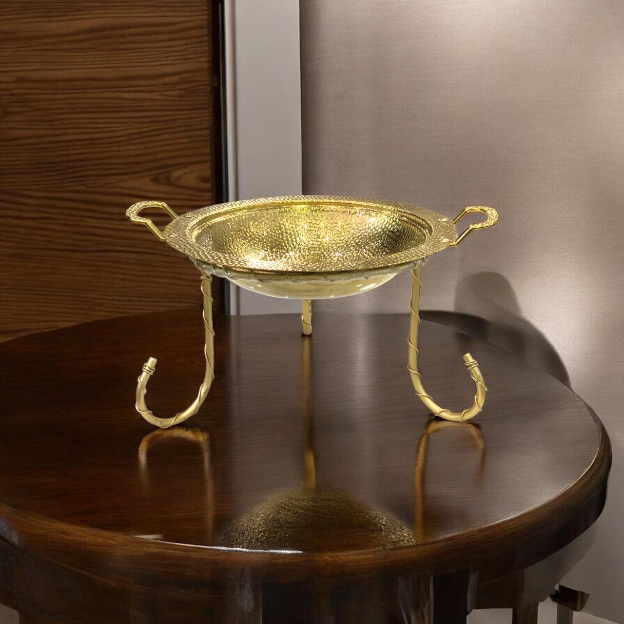 24cm Hamer Karahi with Golden Stand