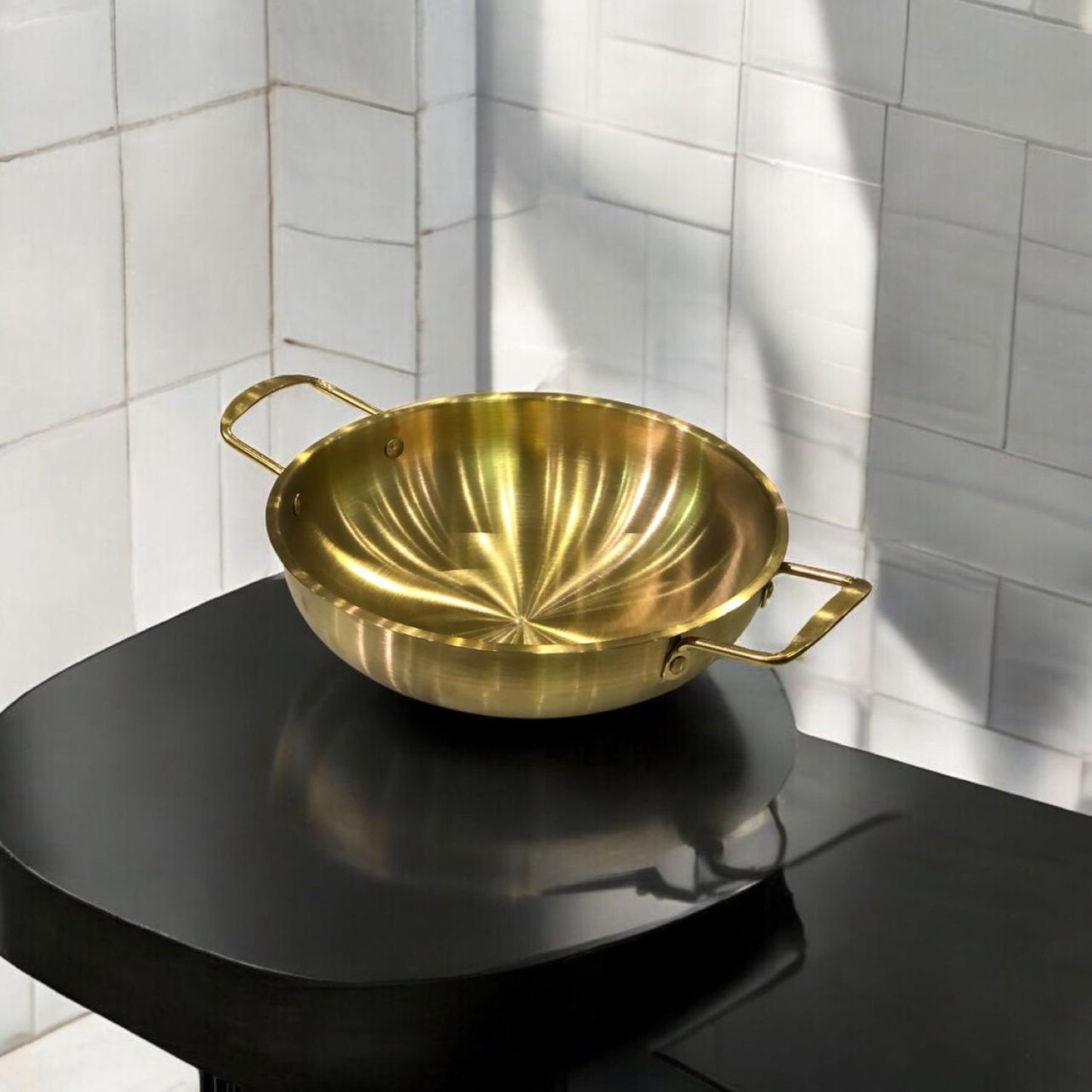 22 cm Golden Round Karahi: