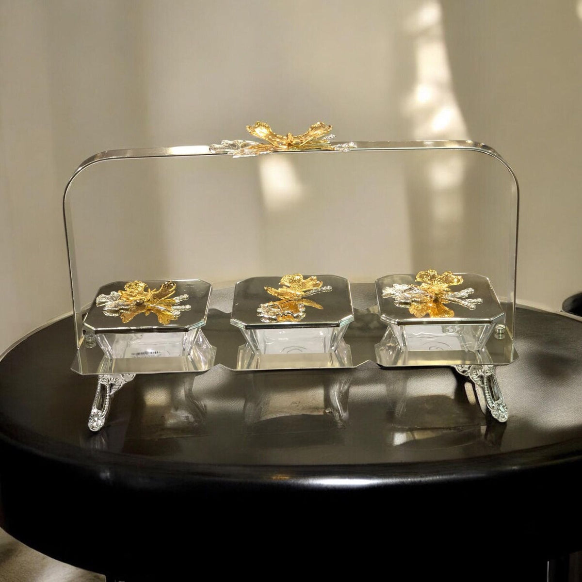 silver 3 Portion dry fruit dish
