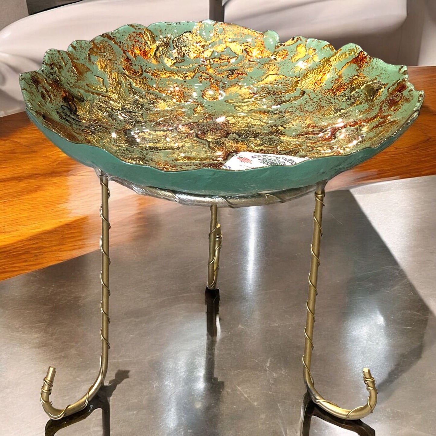 Turkish Glass Platter with stand
