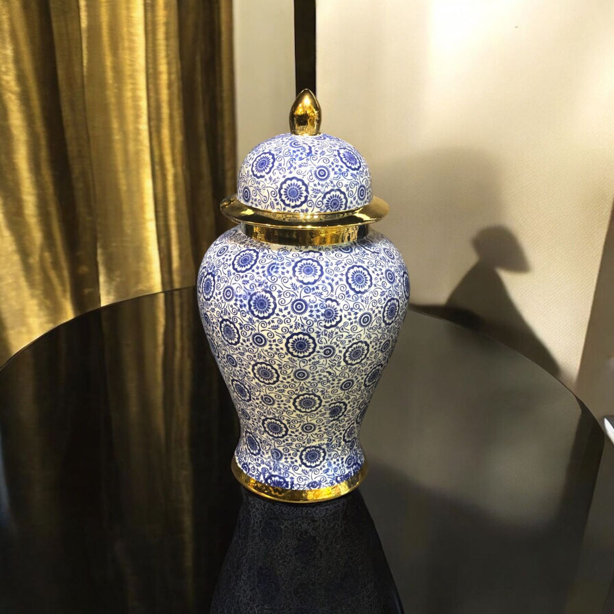 Blue Pottery Candy Jar
