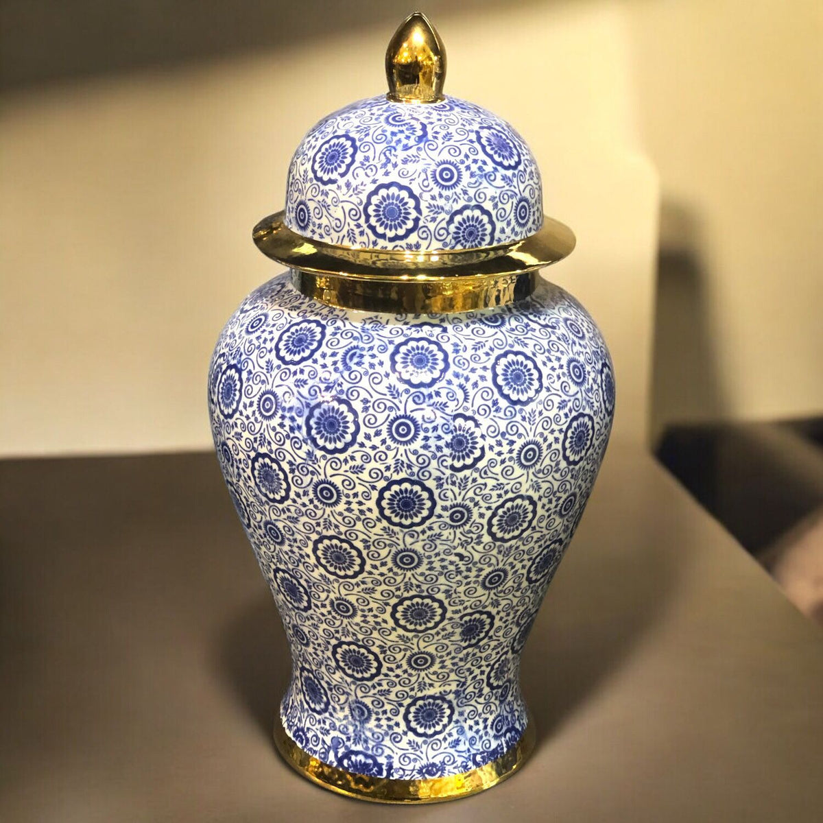 Blue Pottery Candy Jar