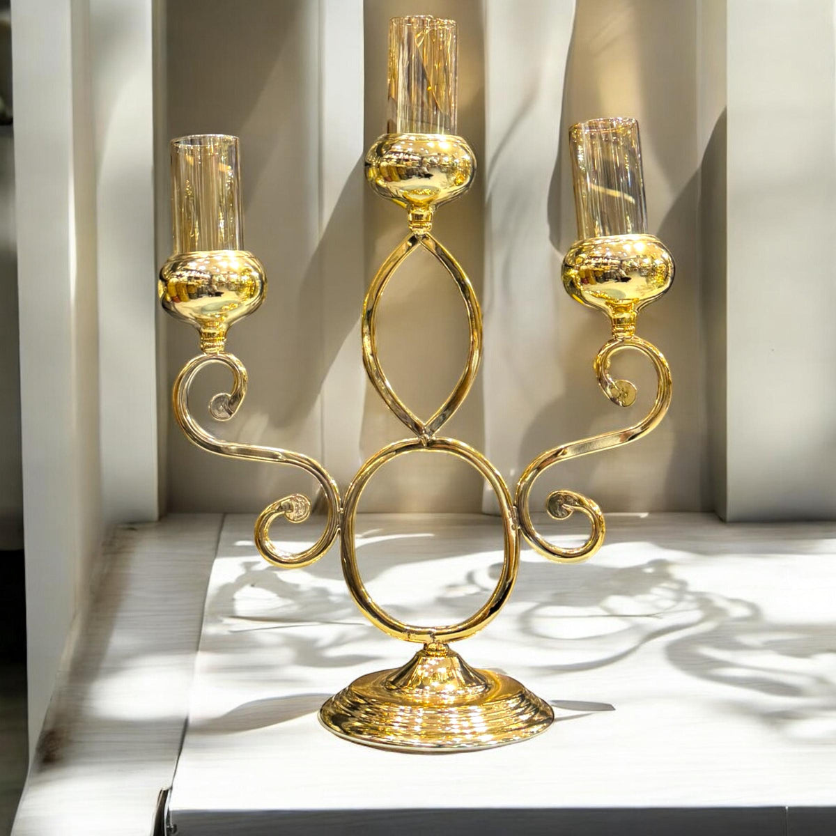 Golden candle stand