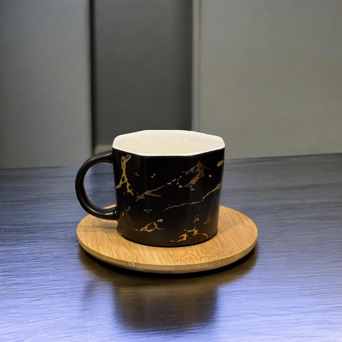 Cup with Wooden Saucer