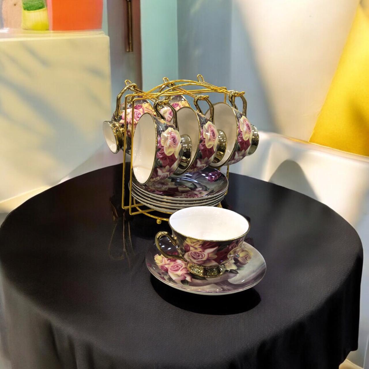 6 Cups and 6 Saucers with Stand