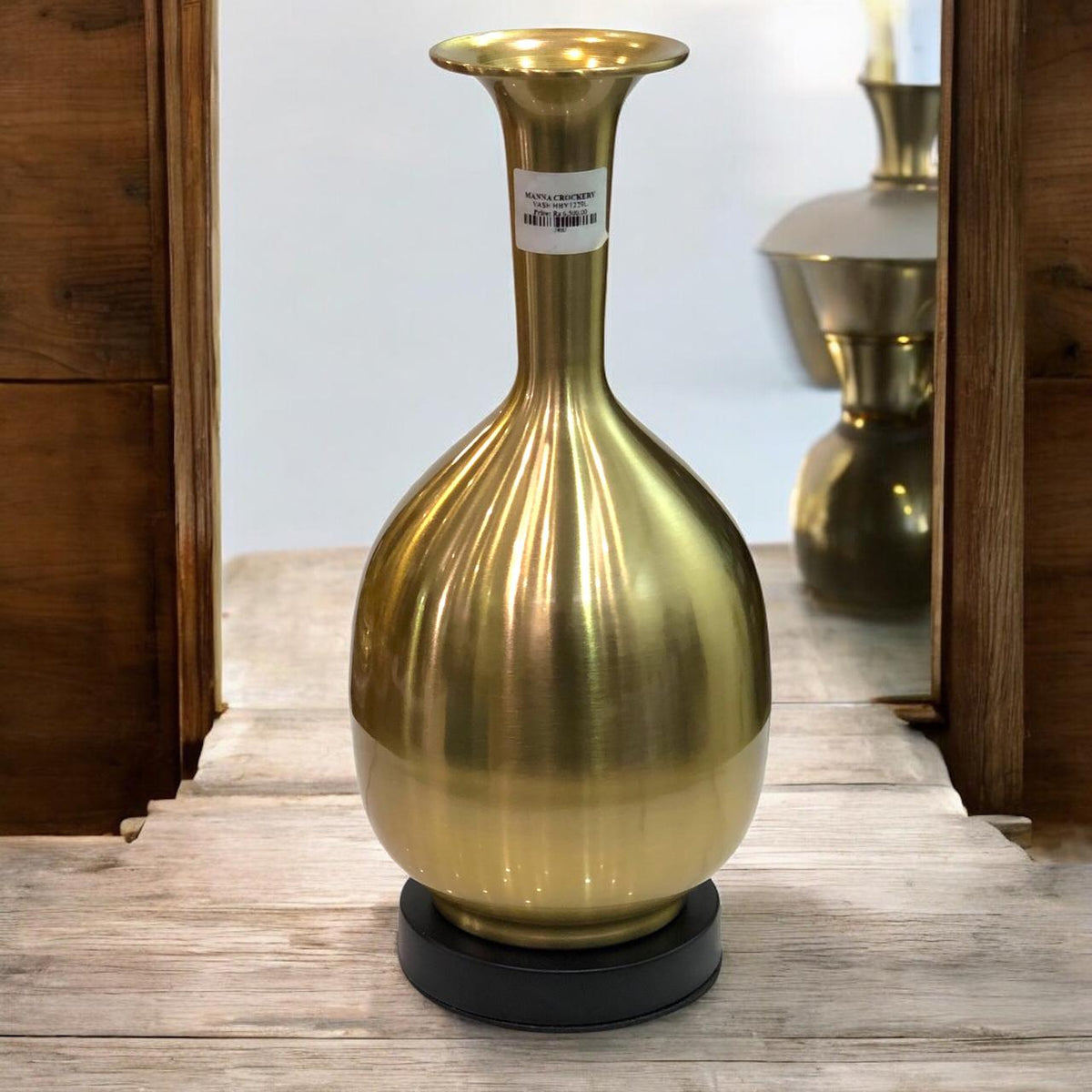 Steel gold plated vase