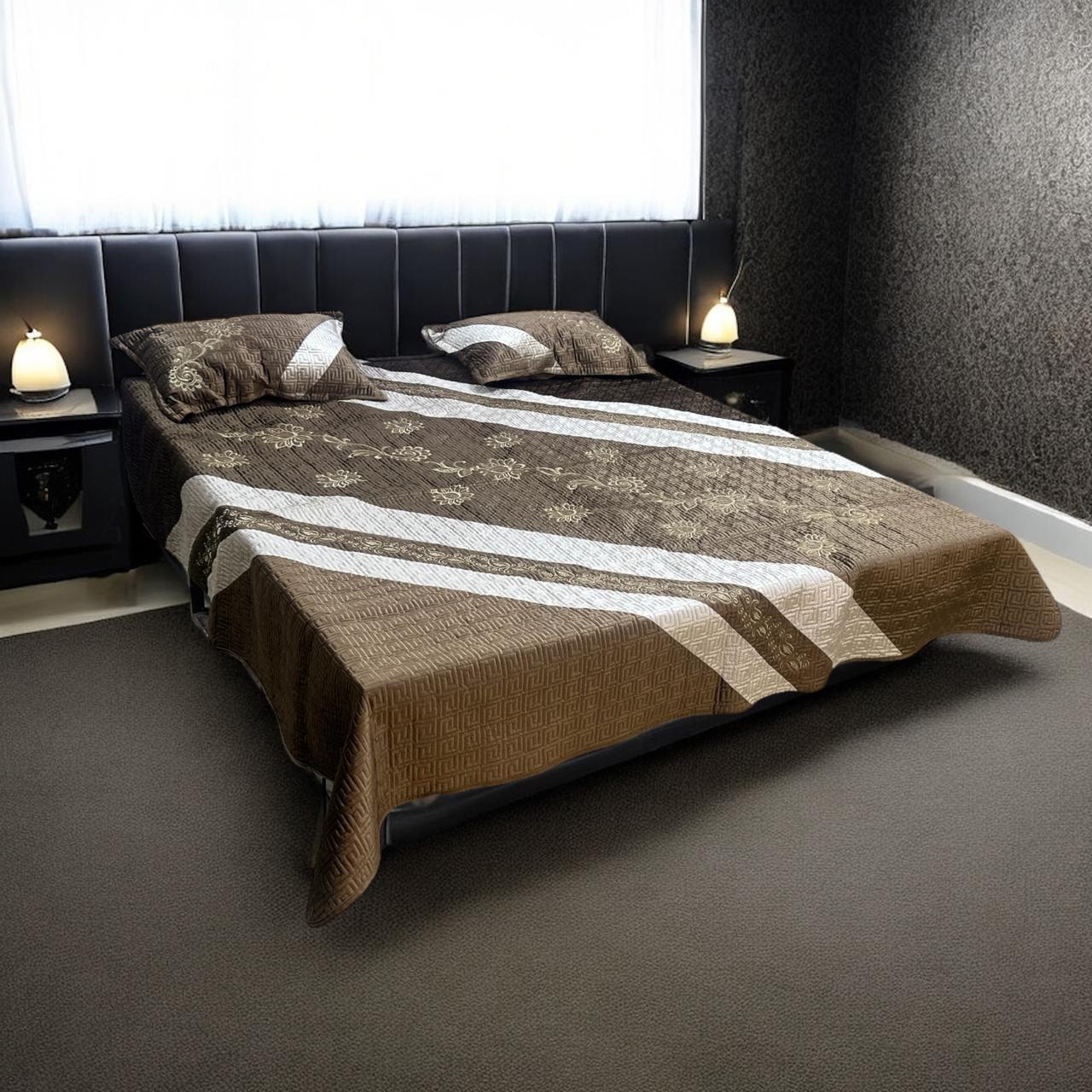 Velvet Embroidery Bedsheets ? 3 Pcs