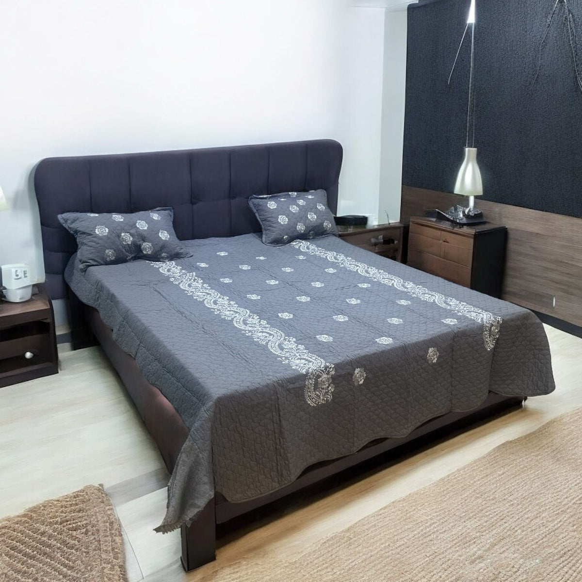 Embroidered China Cotton Bedsheet ? 3 Pcs