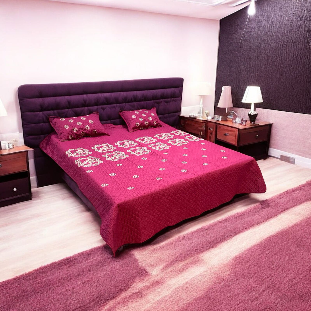 Embroidered China Cotton Bedsheet ? 3 Pcs