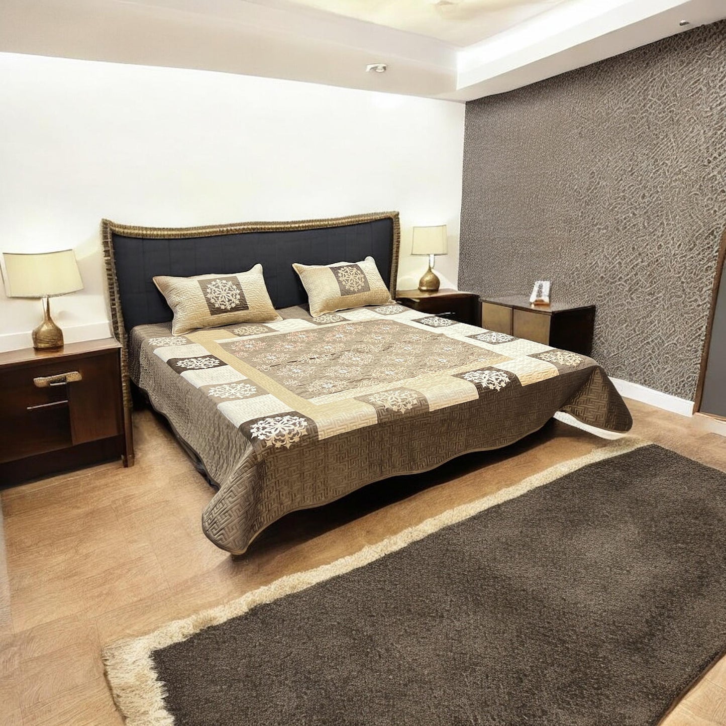 Fancy Velvet Bedsheet 3 pc set