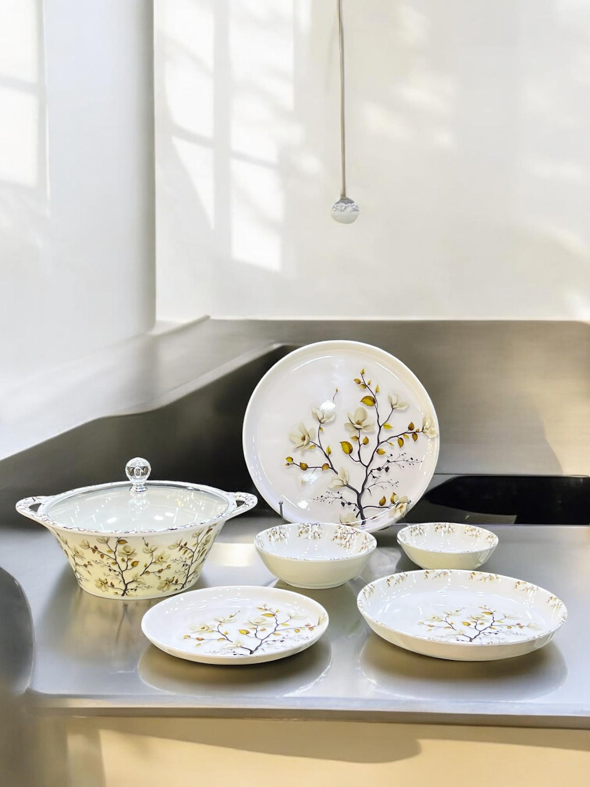 Melamine Dinner with glass lid (72) pcs