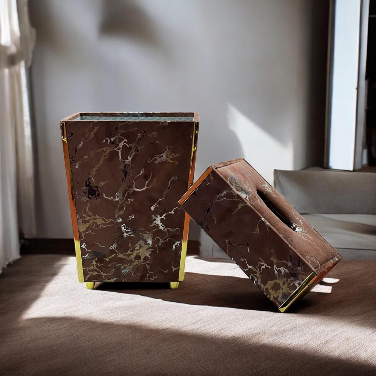 Dustbin with tissue box