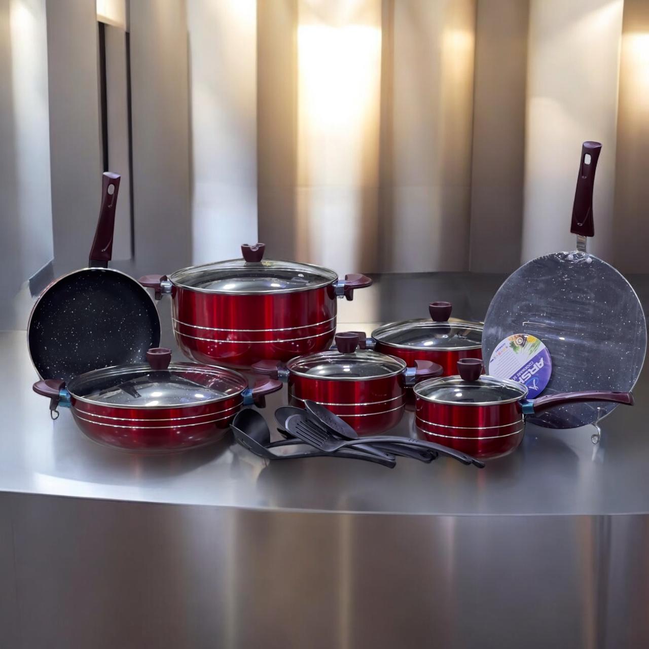 Arshia 18pcs nonstick cookware set