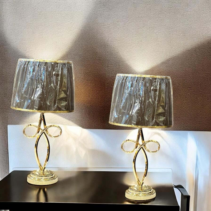 Metal Lamp pair With shade