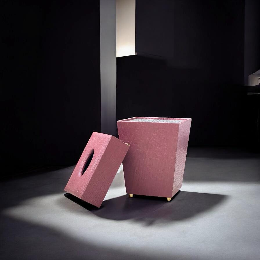 Leather dustbin with tissue box