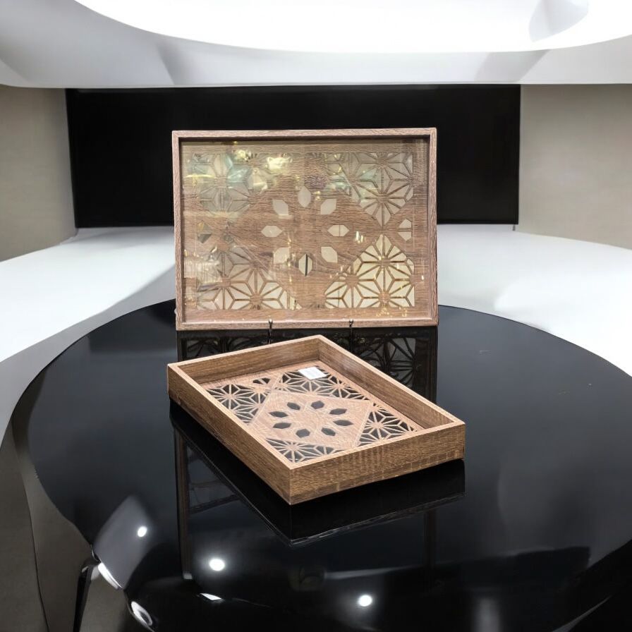 wood tray 2 pc set