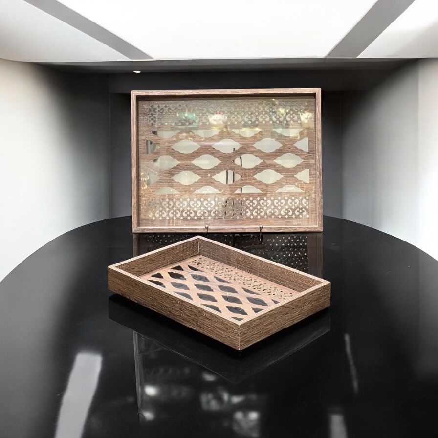 wood tray 2 pc set
