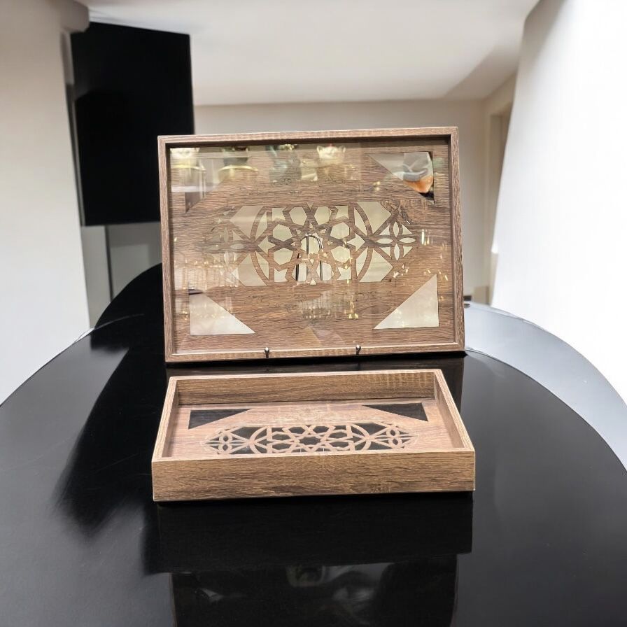 wood tray 2 pc set