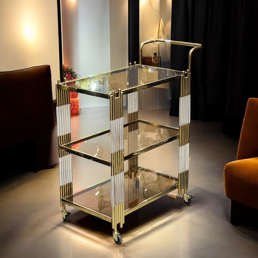 Glass tea trolly