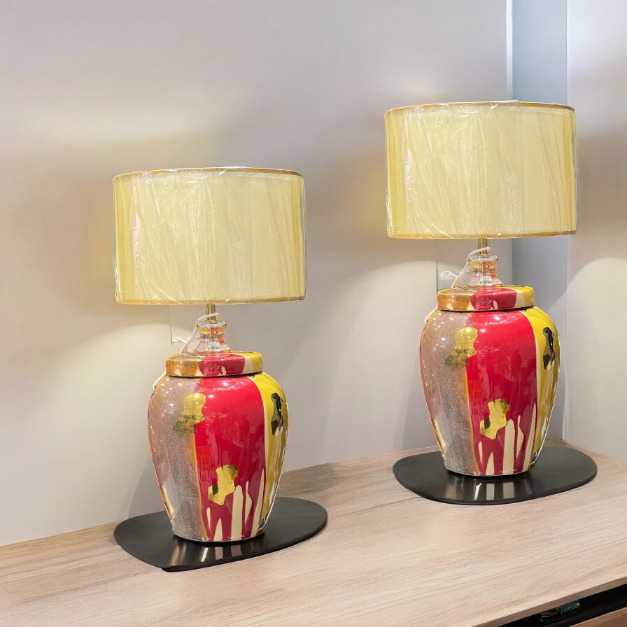 Unique lamp pair with shade