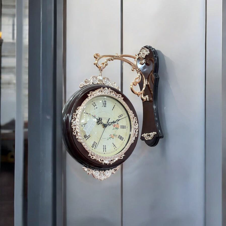 Double side wall clock