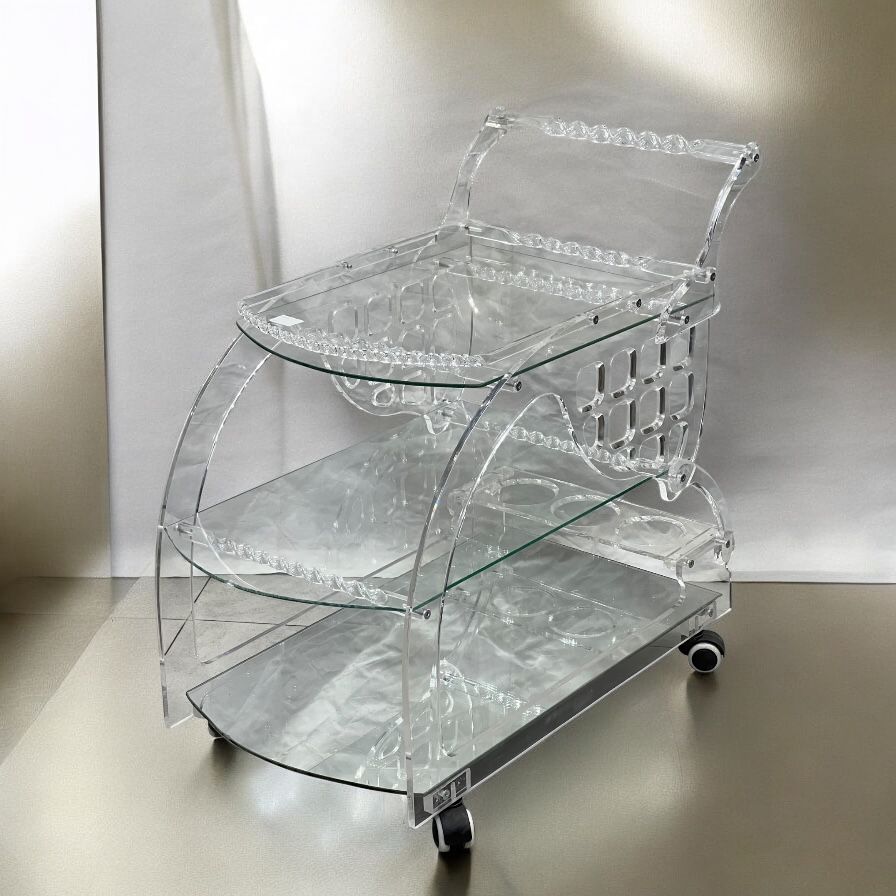 Acrylic glass tea trolley