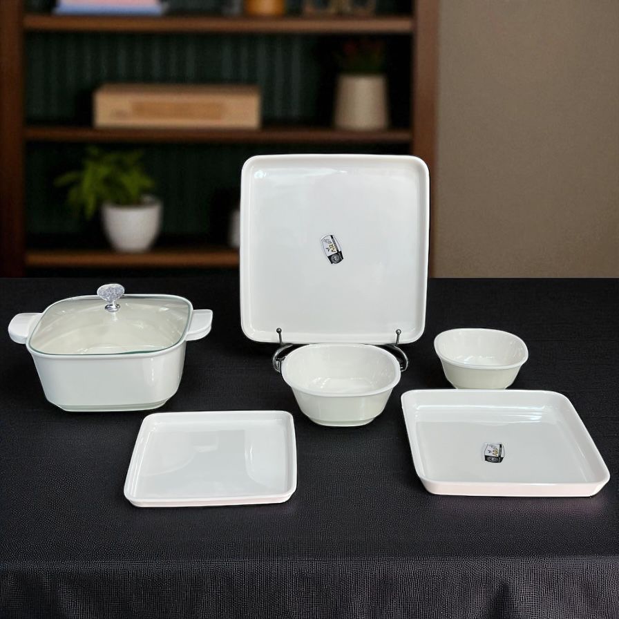 Melamine Dinner Set 72 pcs with Glass Lid