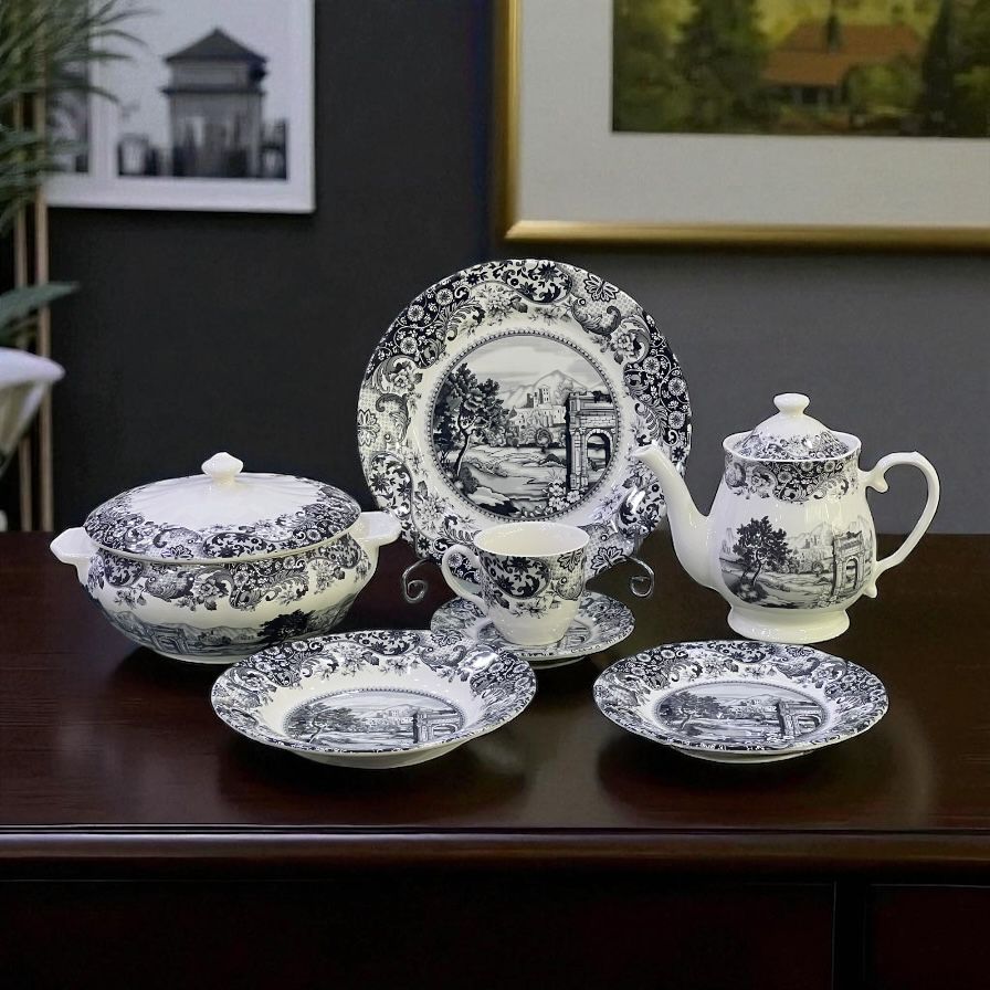 stoneware dinner set (12 serving, 85 pcs)