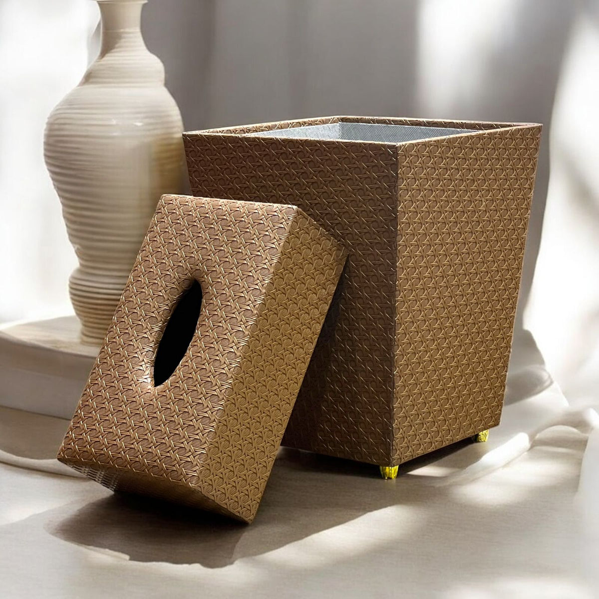 Leather Dustbin Set