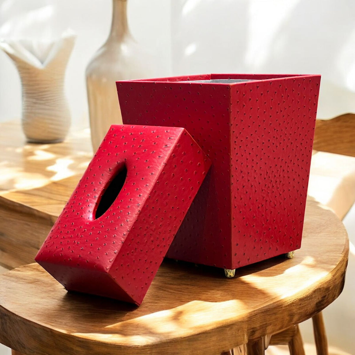 Leather Dustbin Set