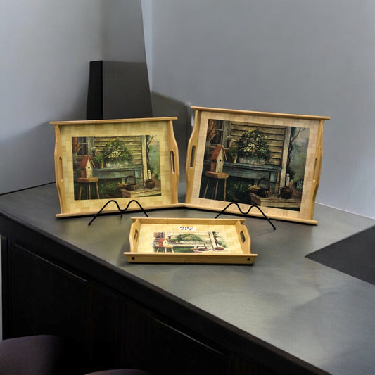 Wooden Tray Set (3-Piece)