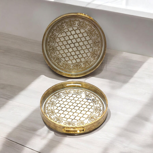 Italian 2-piece round tray set