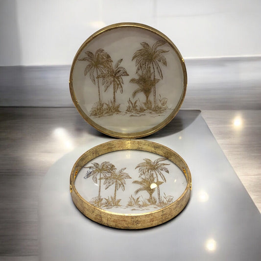 Italian 2-piece round tray set