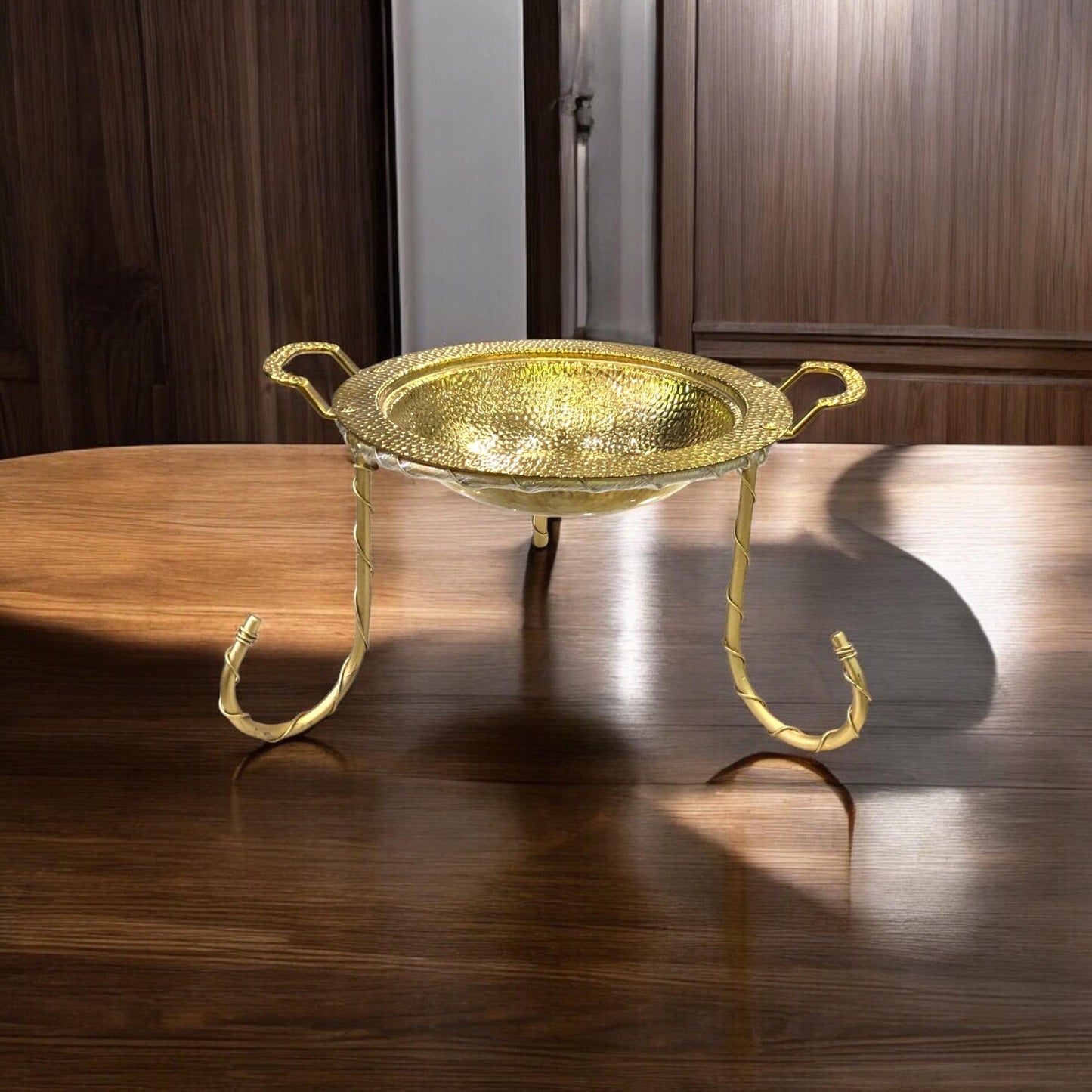 22cm Hammer Karahi with Golden Stand