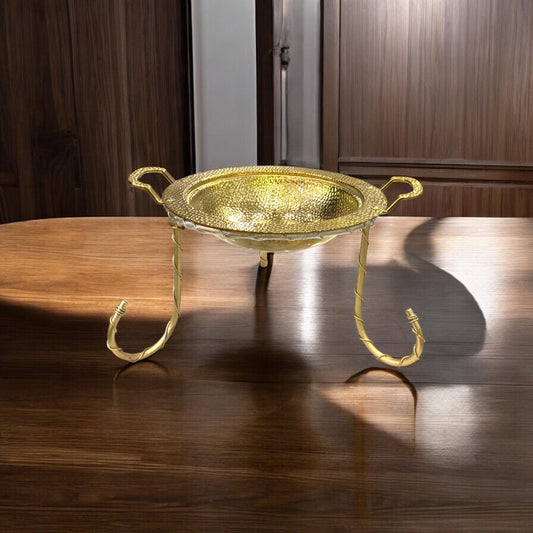 22cm Hammer Karahi with Golden Stand
