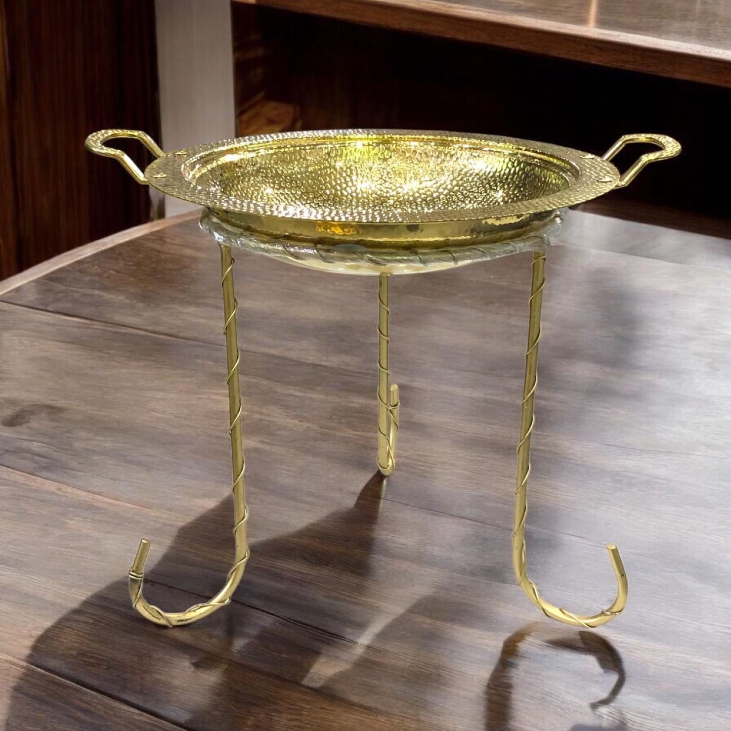 28cm  hamer Karahi with Golden Stand