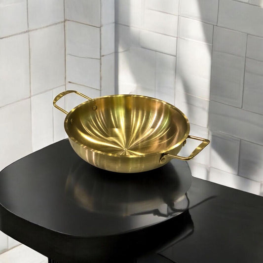22 cm Golden Round Karahi: