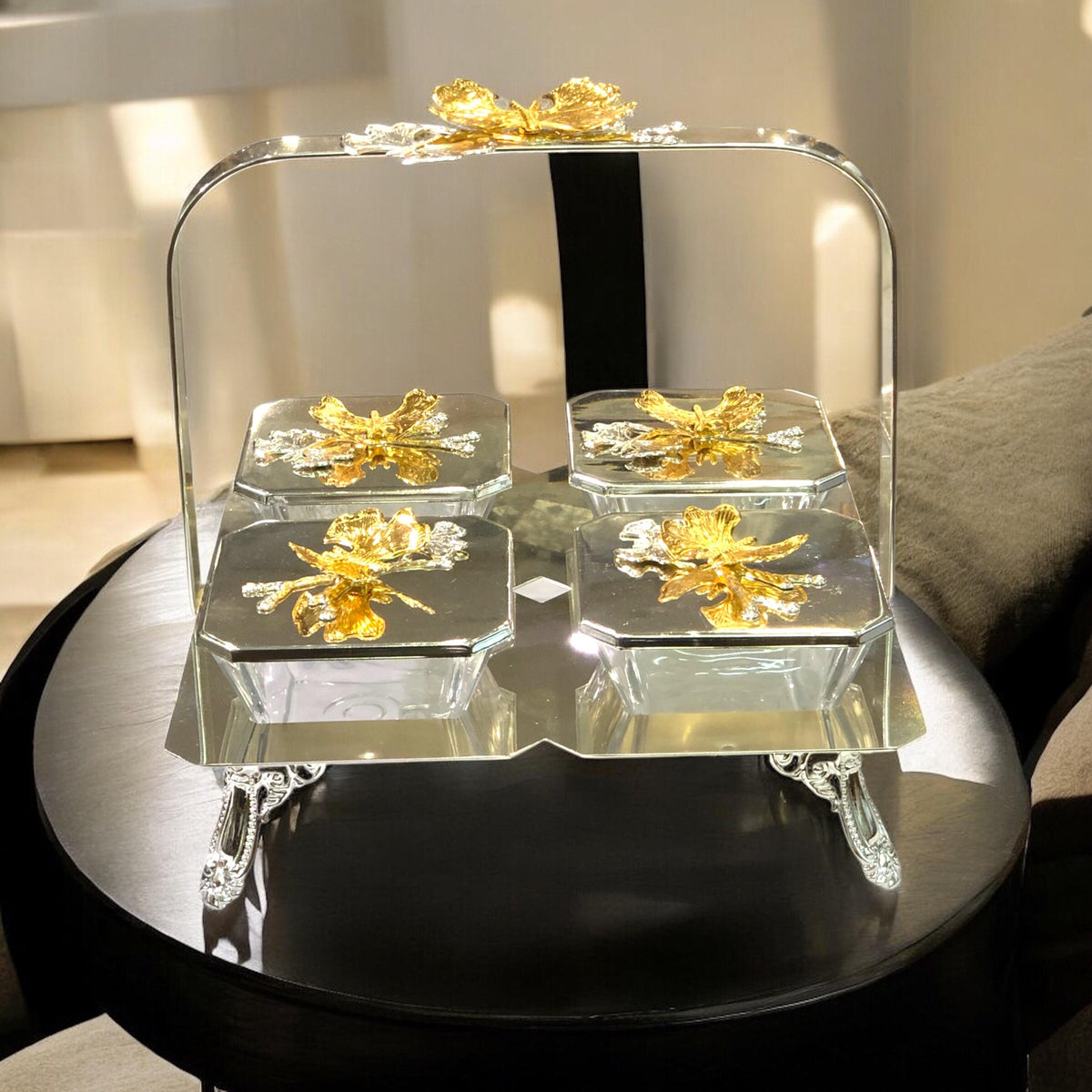 silver dry fruit dish 4 portion