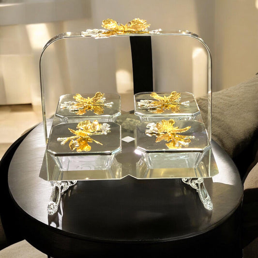 silver dry fruit dish 4 portion