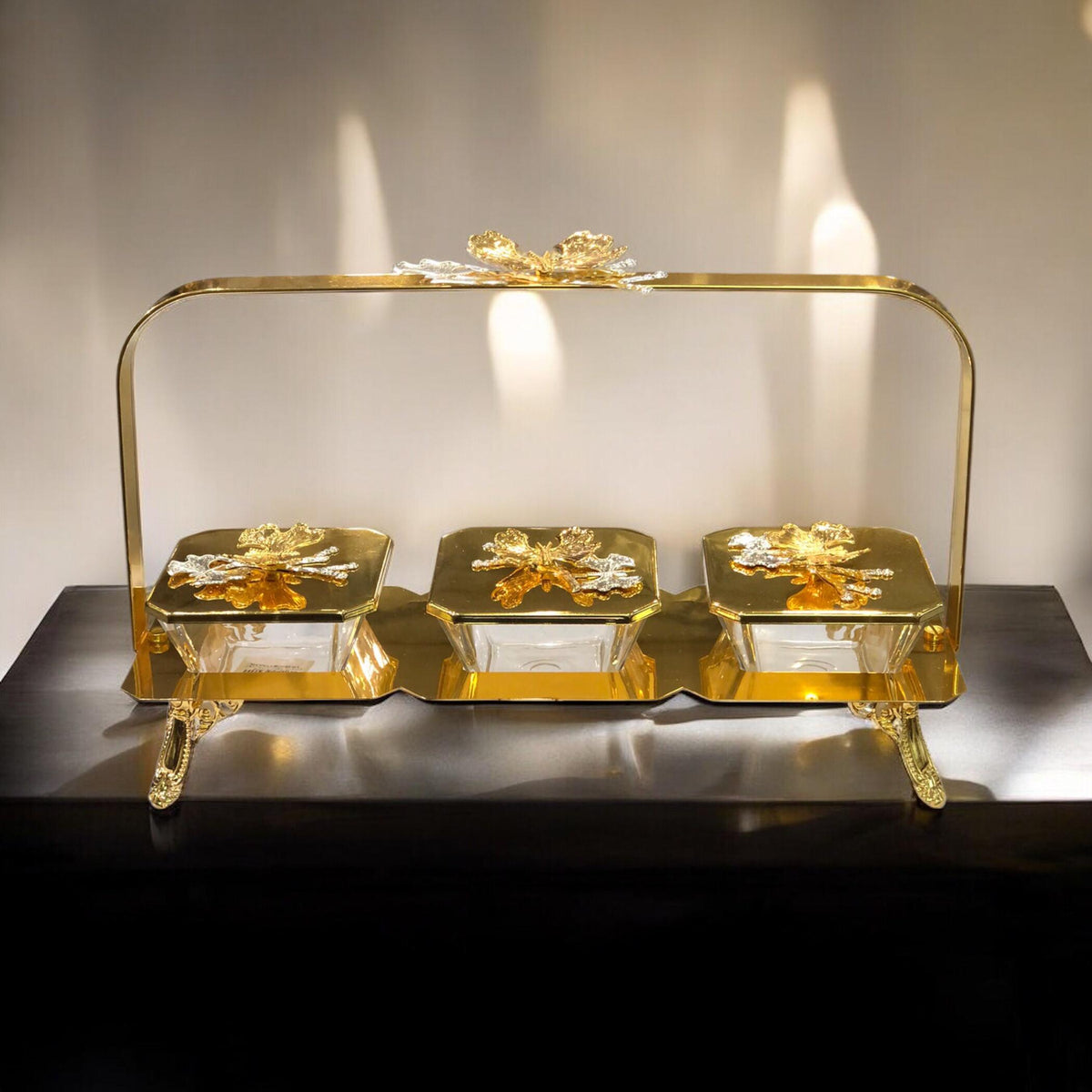 Golden Dry fruit dish 3 portion