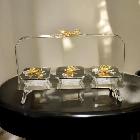 silver 3 Portion dry fruit dish