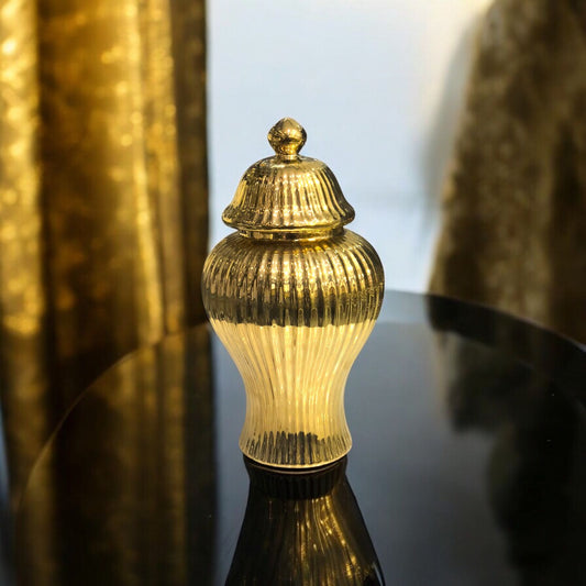 Golden  Ceramic Candy Jar (Medium)