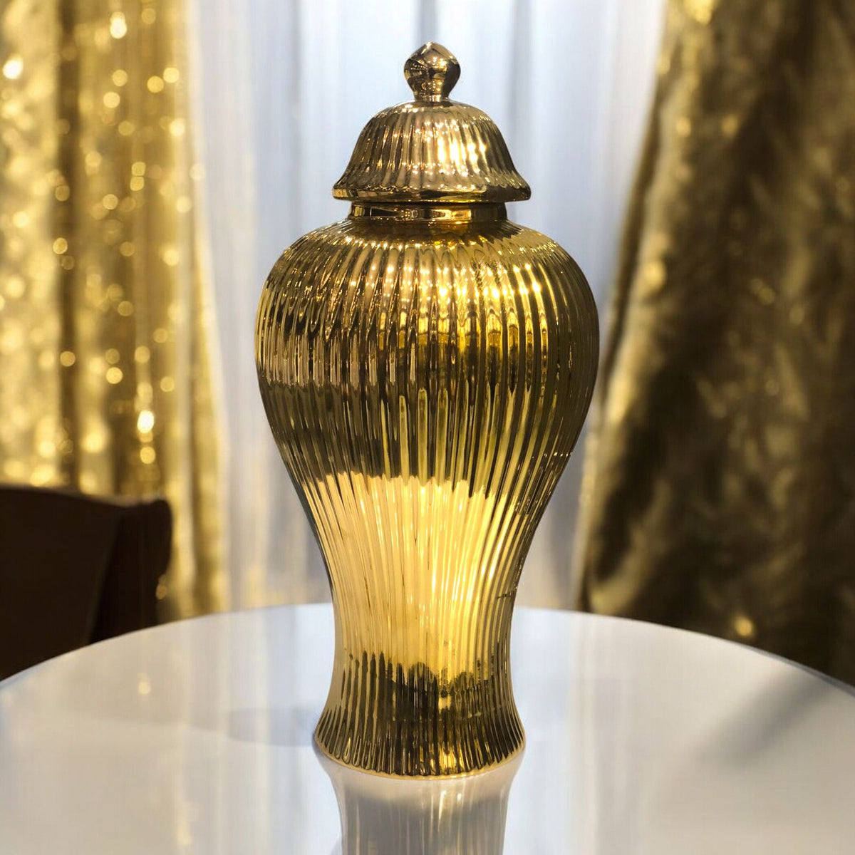 Golden  Ceramic Candy Jar (Large)
