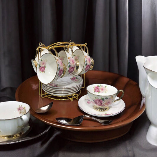 6 Cups and 6 Saucers with Stand