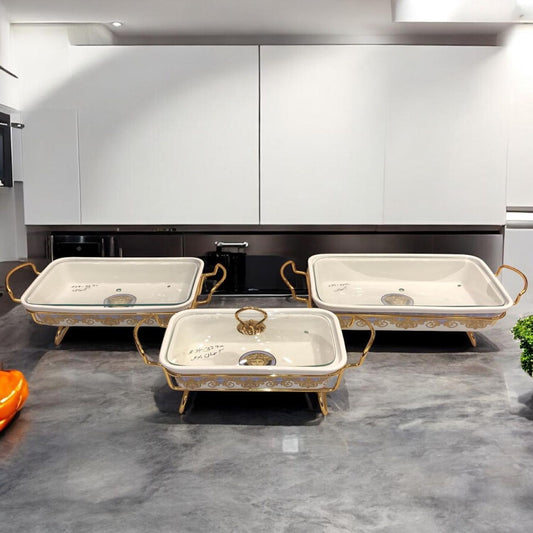 Original Versace square Buffet Red Dishes 3-Piece Set