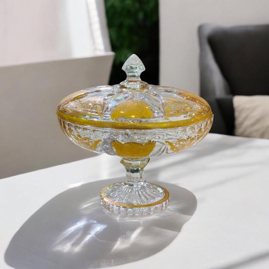 Crystal Versace Dry fruit dish with lid 