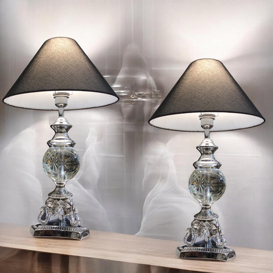 Crystal Lamp Pair with shade