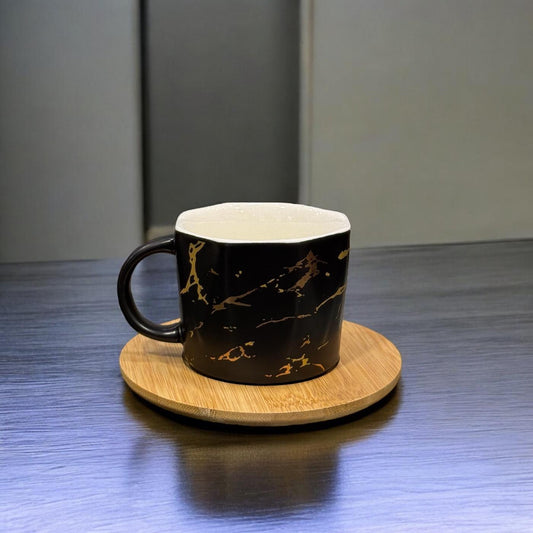Cup with Wooden Saucer