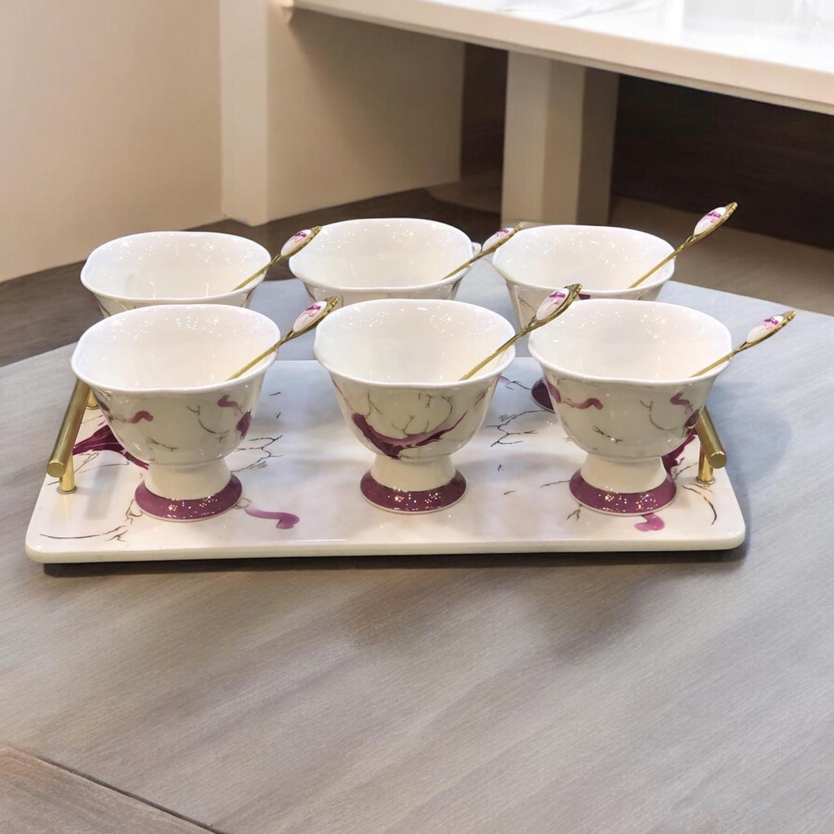 Marble Structure Icecream Set